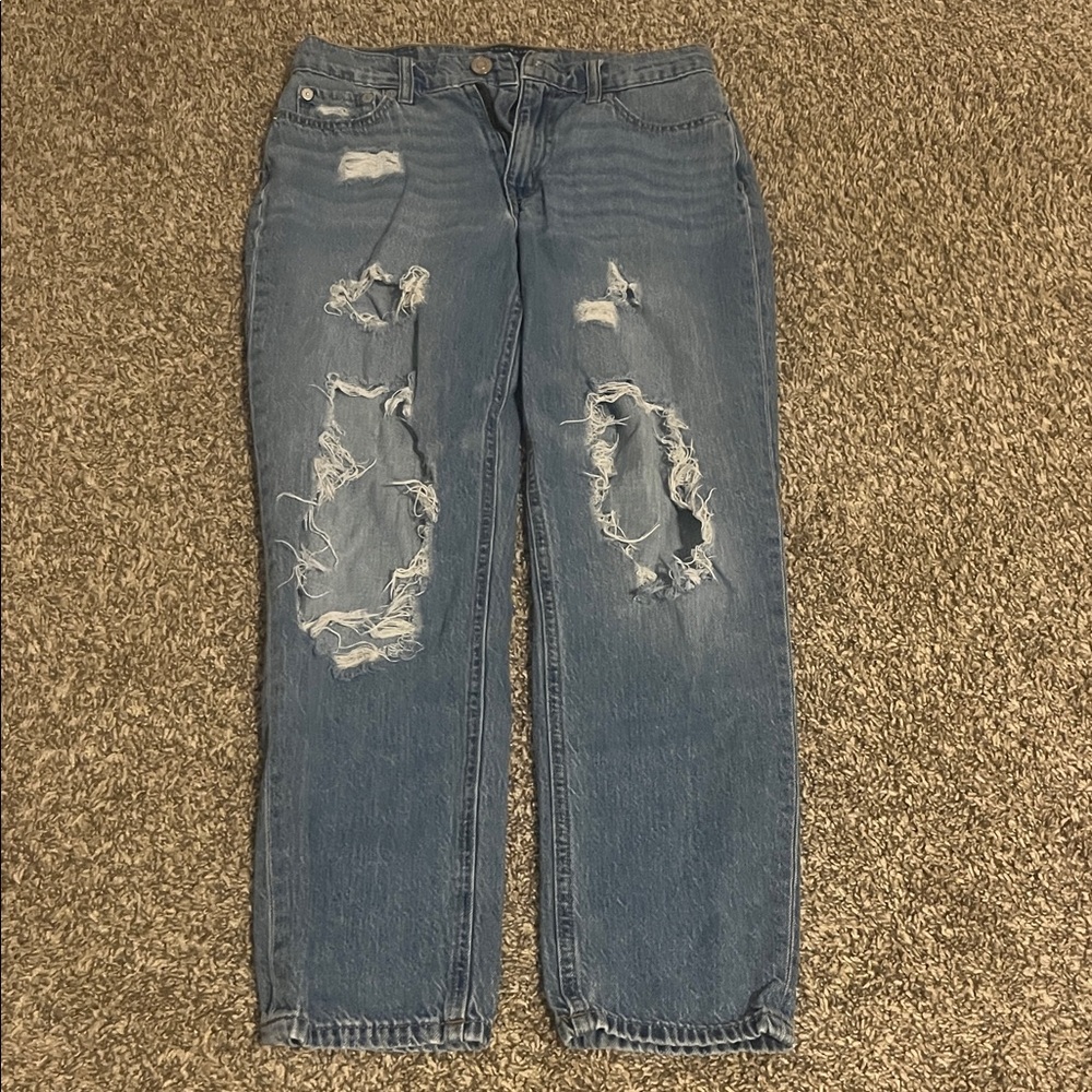 Aeropostale Blue Distressed Flare Jeans